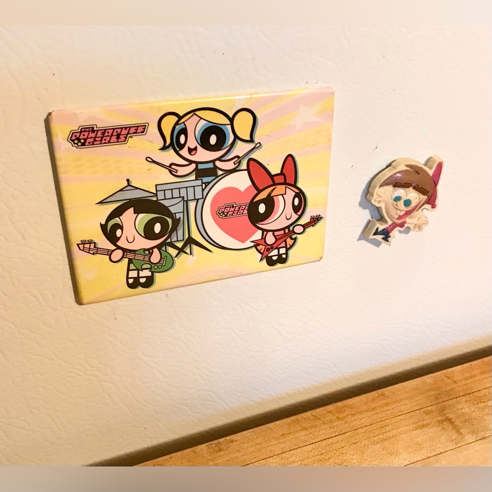 2000 Cartoon Network PowerPuff Girls Flat Tile & Timmy Turner Character Magnets